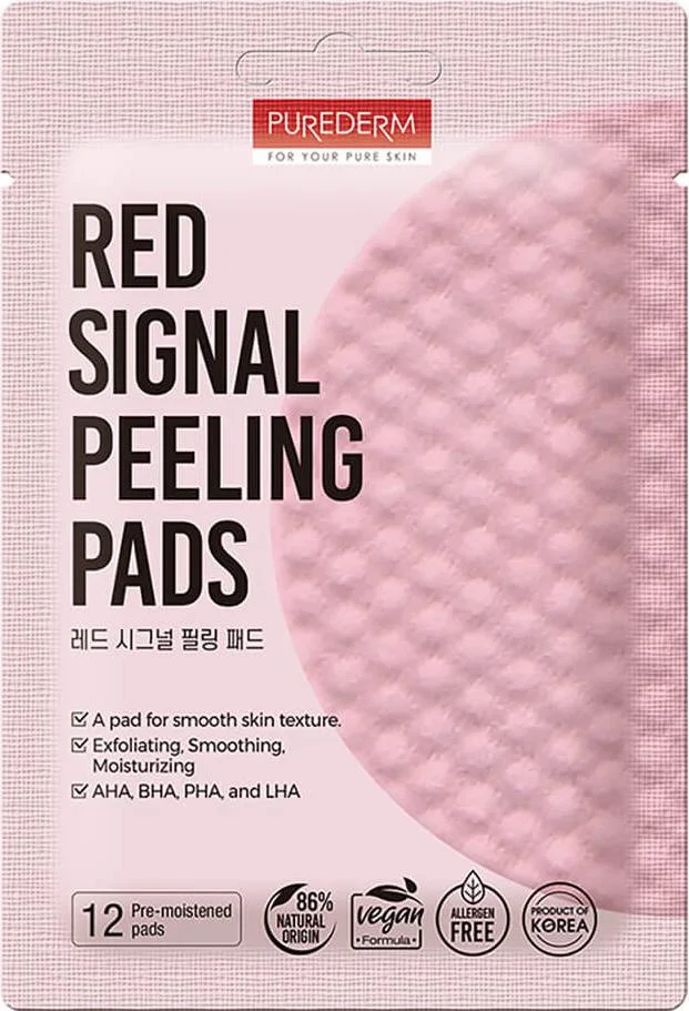 Φωτογραφία προϊόντος: PUREDERM Purederm Red Signal Peeling Pads Δίσκοι Απολέπισης Προσώπου 12τμχ