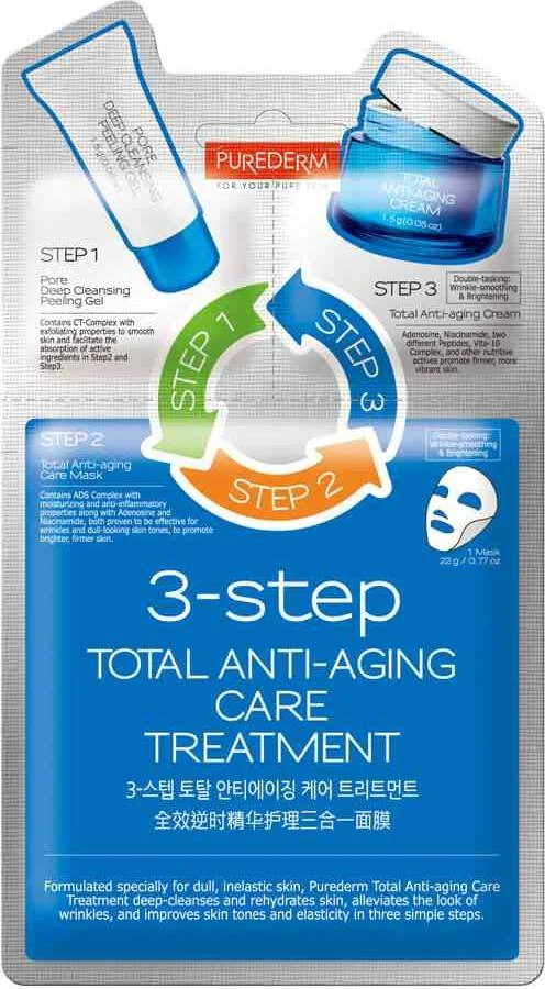 Φωτογραφία προϊόντος: Purederm 3-Step Total Anti-Aging Care Treatment Ολοκληρωμένη Αντιγηραντική Θεραπεία Προσώπου 25g