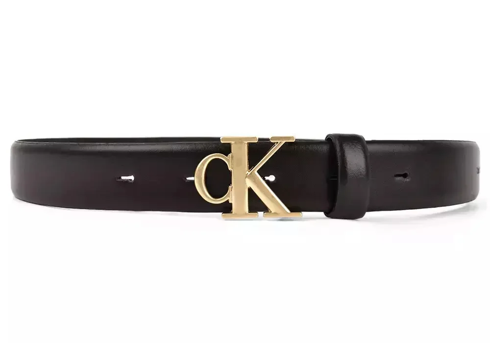 Φωτογραφία προϊόντος: Calvin Klein Γυναικεία Λεπτή Δερμάτινη Ζώνη Με Μεταλλικό Logo Buckle 30mm Μαύρη 95cm