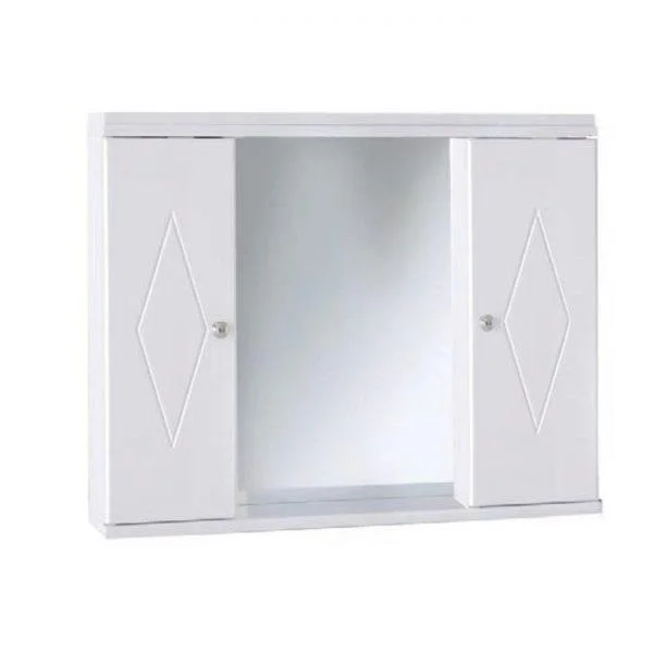 Φωτογραφία προϊόντος: [:en]Mirror Cabinet White 80cm[:el]Καθρέφτης μπάνιου Λευκός με 2 ντουλάπια 80cm [:]
