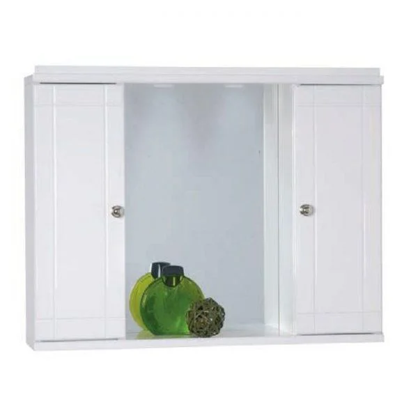 Φωτογραφία προϊόντος: [:en]Mirror Cabinet White 70cm [:el]Καθρέφτης μπάνιου Λευκός με 2 ντουλάπια 70cm[:]