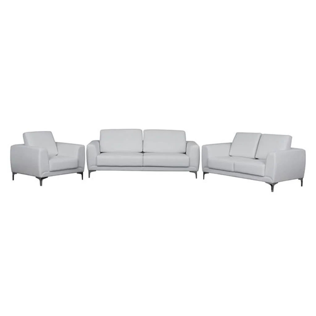 Φωτογραφία προϊόντος: B2BMarkt ΣΕΤ ΣΑΛΟΝΙΟΥ 3ΤΜΧ KENZIE ΜΕ ΛΕΥΚΟ PU HM10329.01