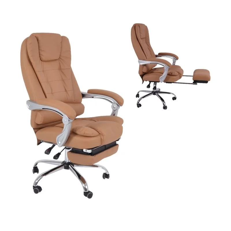 Φωτογραφία προϊόντος: BF9700 Relax Πολυθρόνα Γραφείου Διευθυντή, με Υποπόδιο, Βάση Χρώμιο,PU Μπεζ