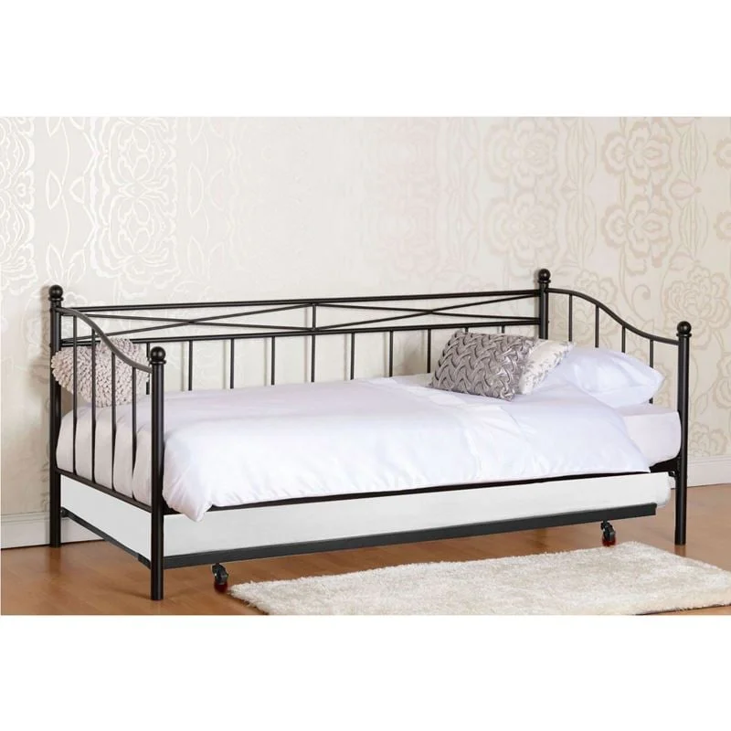 Φωτογραφία προϊόντος: MARIN Set: Daybed με Στρώμα 90x190 + Βοηθητικό Κρεβάτι με Στρώμα 85x185 Μέταλλο Μαύρο