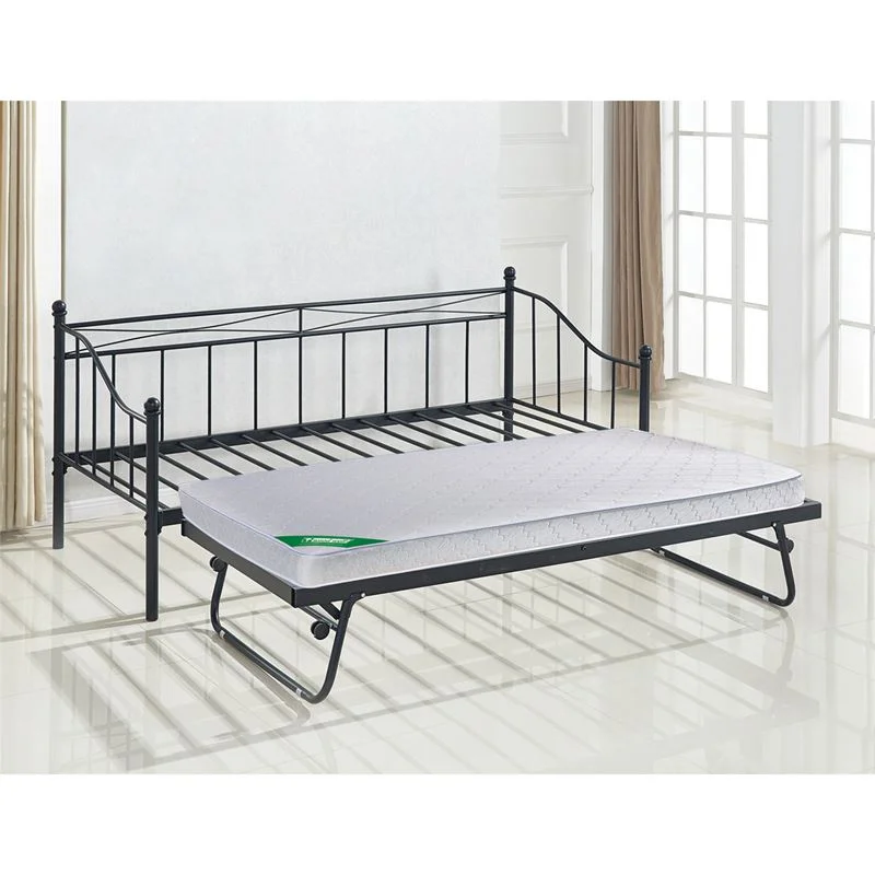 Φωτογραφία προϊόντος: MARIN Set: Daybed (για στρώμα 90x190) + Βοηθητικό Κρεβάτι με Στρώμα 185x85 Μέταλλο Μαύρο