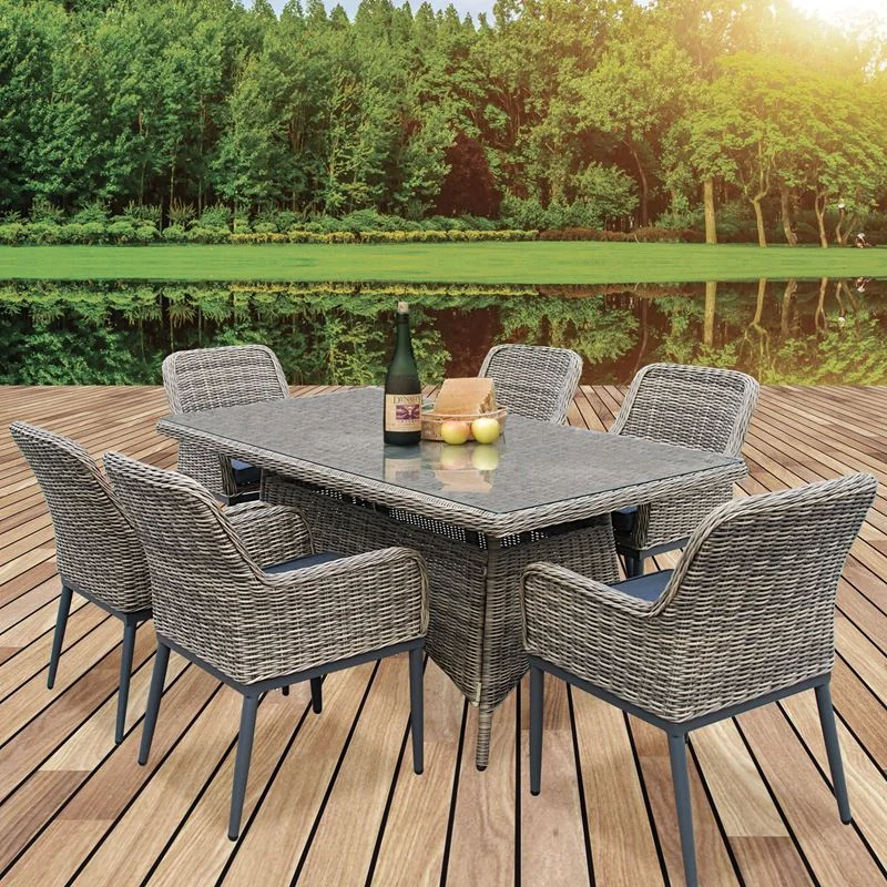 Φωτογραφία προϊόντος: HAVANA Set Τραπεζαρία Κήπου ALU,Wicker Grey Brown-Ανθρακί: Τραπέζι 160x90 + 6 Πολυθρόνες