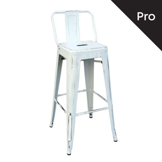Φωτογραφία προϊόντος: RELIX Σκαμπό Bar-Pro με Πλάτη, Μέταλλο Βαφή Antique White