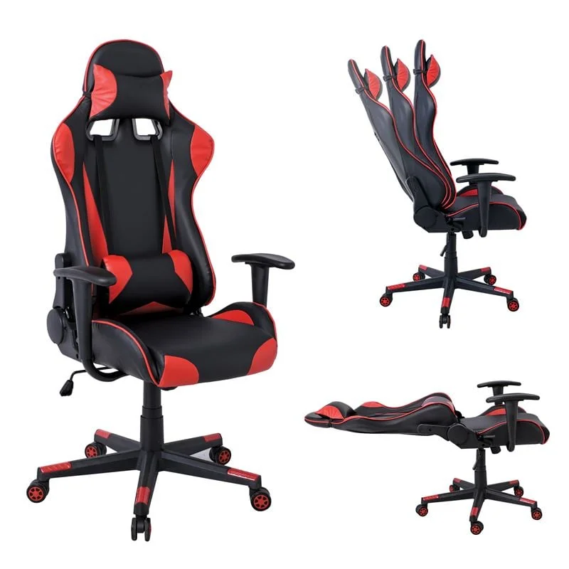 Φωτογραφία προϊόντος: BF8050 Gaming Πολυθρόνα Γραφείου, Ανάκλιση Πλάτης έως 90°, Pu Μαύρο - Κόκκινο