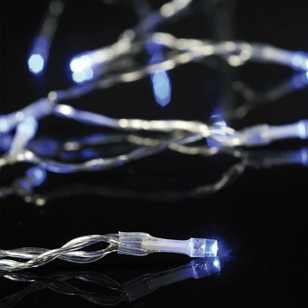 Φωτογραφία προϊόντος: Eurolamp 20 Λαμπάκια LED Μπλε 5mm , Σειρά, Διαφανές Καλώδιο Μπαταρίας 240cm (600-11133)