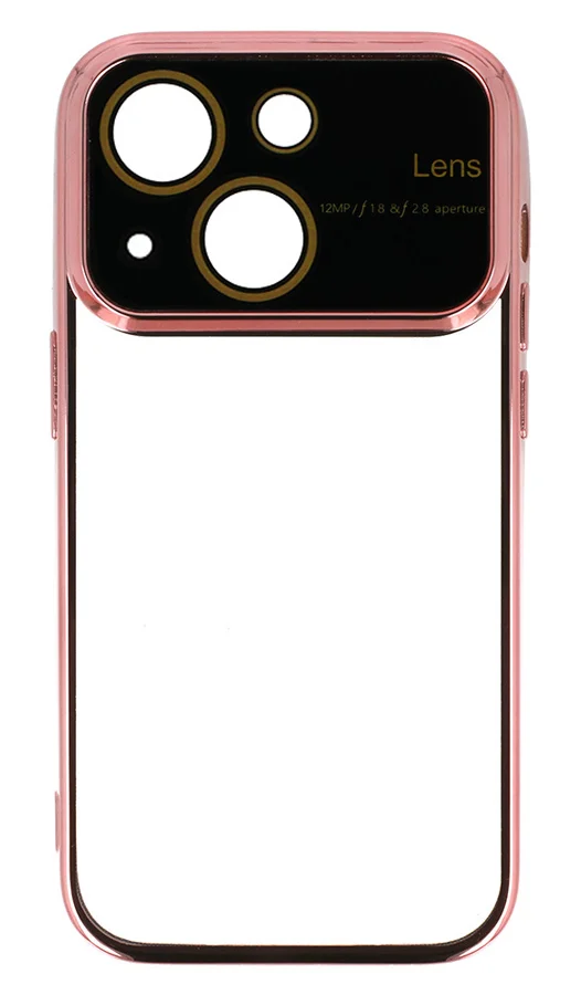 Φωτογραφία προϊόντος: POWERTECH θήκη Electro Lens MOB-1945 για iPhone 15, διάφανη-ροζ χρυσό