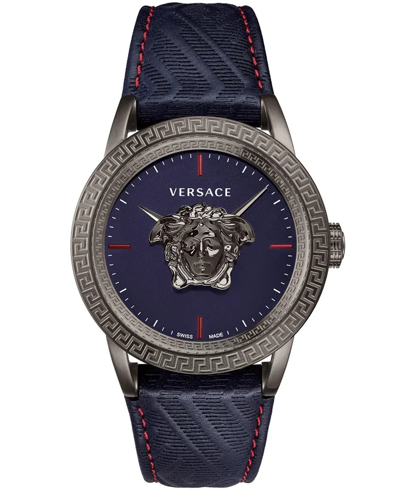 Φωτογραφία προϊόντος: Versace Palazzo Empire Ρολόι Μπαταρίας με Μπλε Δερμάτινο Λουράκι VERD00118