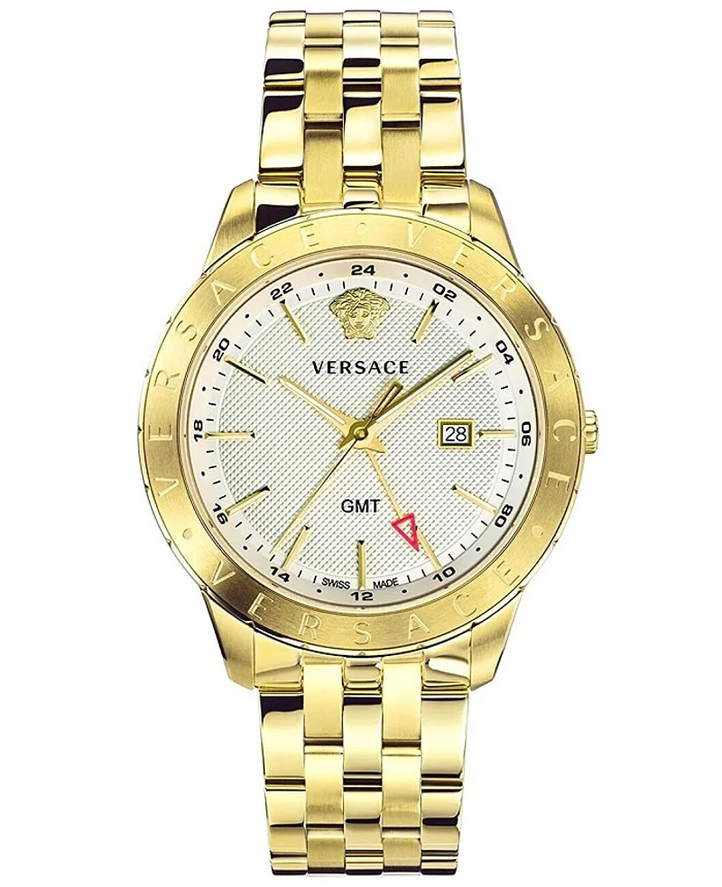 Φωτογραφία προϊόντος: Versace Univers GMT Ρολόι Μπαταρίας με Χρυσό Μεταλλικό Μπρασελέ VEBK00518