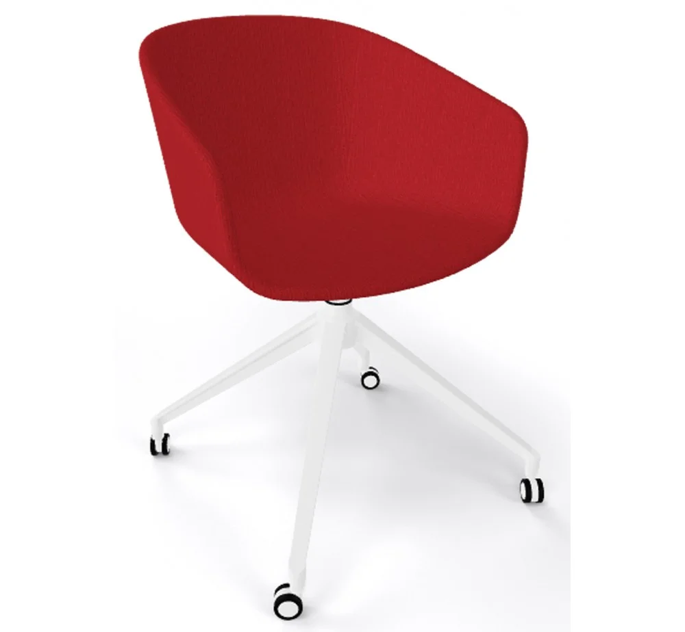 Φωτογραφία προϊόντος: Gaber Srl Basket cod.268.--/IUR upholstered πολυθρόνα κόκκινο ύφασμα λευκο σκελετό 60x60x80(47)cm