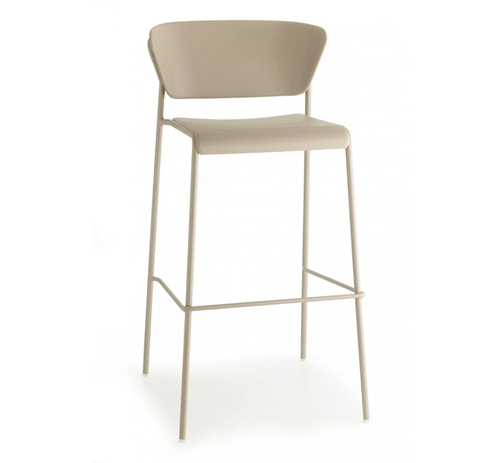 Φωτογραφία προϊόντος: SCAB Giardino SpA Lisa art.2868 technopolymer σκαμπό (h65) VT - Matt dove grey coated steel, embossed finish 52x50x88(65)cm - χρωμα dove grey