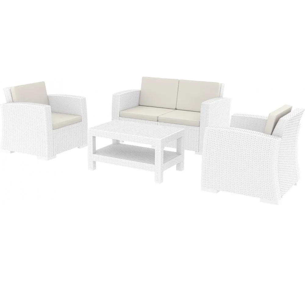 Φωτογραφία προϊόντος: Siesta exclusive Monaco lounge set resin Λευκό 140x79x79(35
