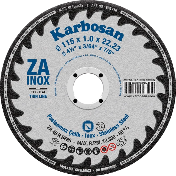 Φωτογραφία προϊόντος: Karbosan Δίσκος Κοπής 125X1 ZA46R