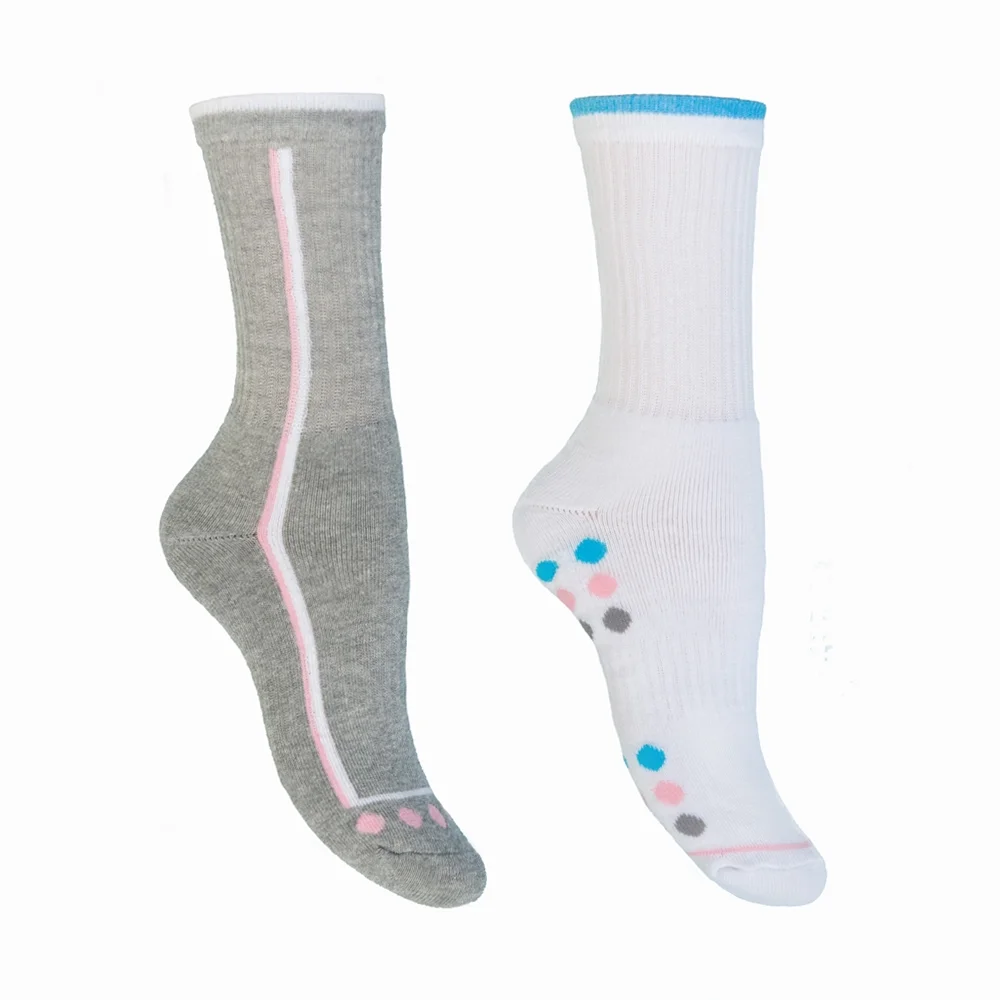 Φωτογραφία προϊόντος: Γυναικεία κάλτσα με μαλακή πατούσα 2 ζευγάρια γκρι λευκό