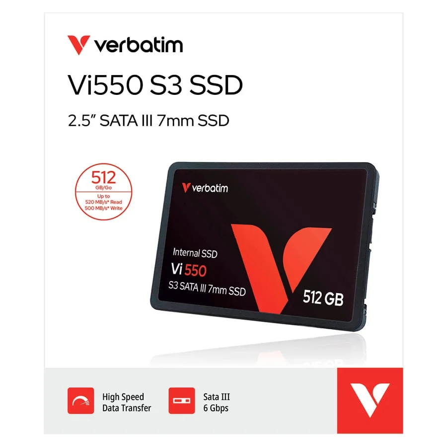 Φωτογραφία προϊόντος: Verbatim Vi550 S3 2.5" 7mm Εσωτερικός Σκληρός Δίσκος SSD 512GB | 49352