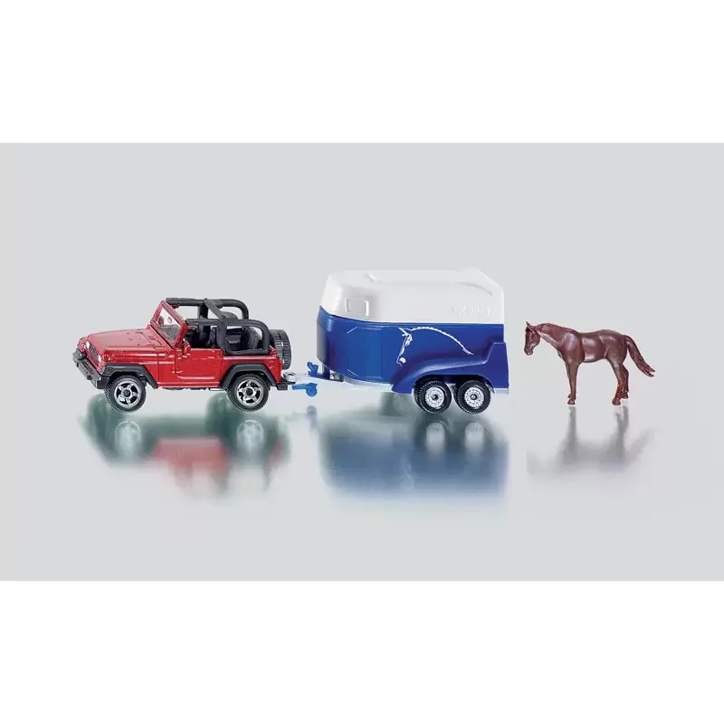 Φωτογραφία προϊόντος: Siku Μεταλλικό Οχημα Jeep Με Trailer Για Αλογο (1651)