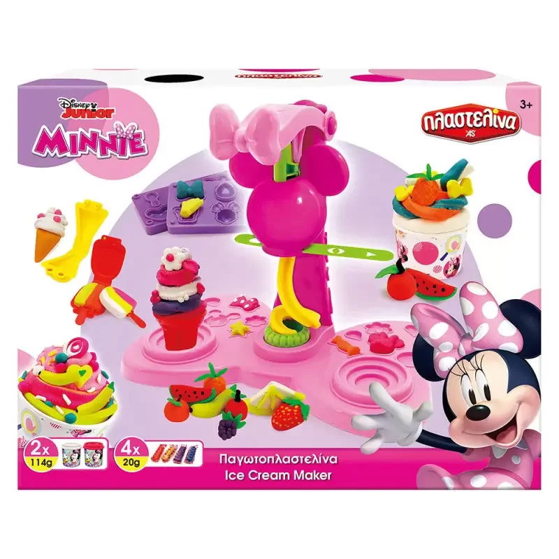 Φωτογραφία προϊόντος: AS Πλαστελίνη Disney Minnie Παγωτοπλαστελίνα Με 2 Βαζάκια - Καπάκια Καλουπάκια Και 4 Ράβδους 308gr (1045-03577)