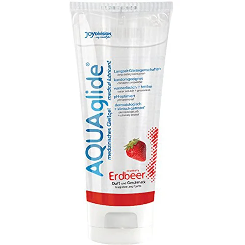 Φωτογραφία προϊόντος: AQUAglide Strawberry Lubricant Λιπαντικό με Γεύση και Άρωμα Φράουλας, 100 ml