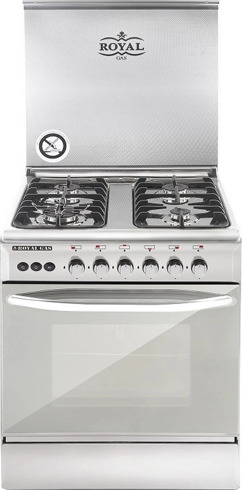 Φωτογραφία προϊόντος: Din Gas Royal 9604 SF Κουζίνα Υγραερίου 68lt με Εστίες Υγραερίου Π60εκ. Inox