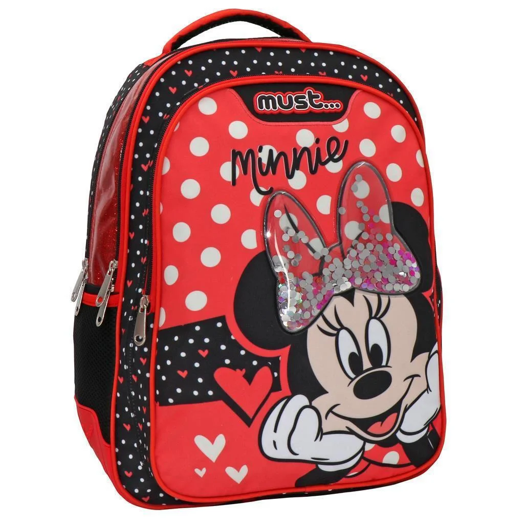 Φωτογραφία προϊόντος: Must Minnie Σχολική Τσάντα Πλάτης Δημοτικού σε Κόκκινο χρώμα Μ32 x Π18 x Υ43εκ