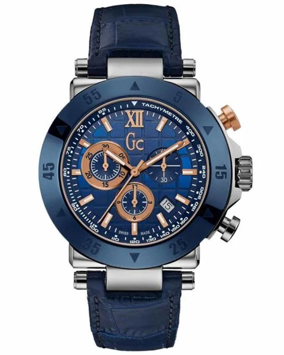 Φωτογραφία προϊόντος: GUESS COLLECTION WATCH GC-1 SPORT CHRONOGRAPH BLUE LEATHER STRAP X90013G7S