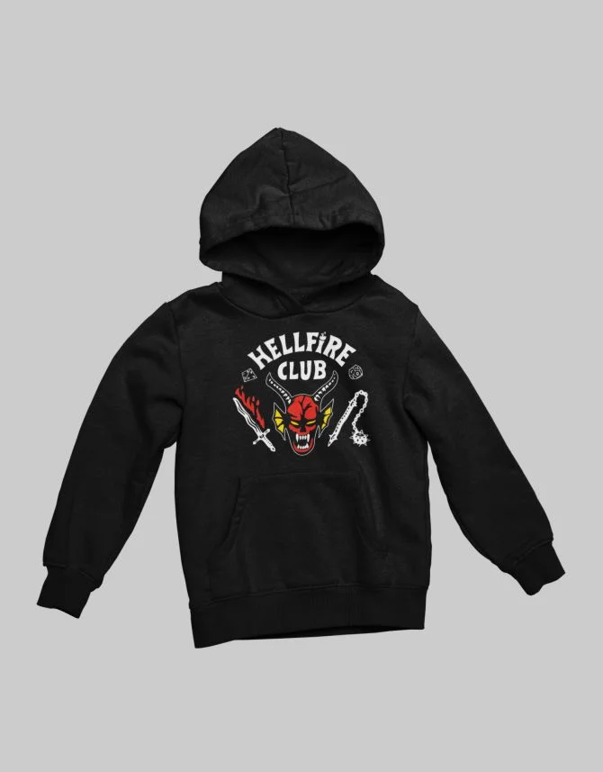 Φωτογραφία προϊόντος: ΤΚΤ Stranger Things Hellfire Club παιδικό φούτερ με κουκούλα