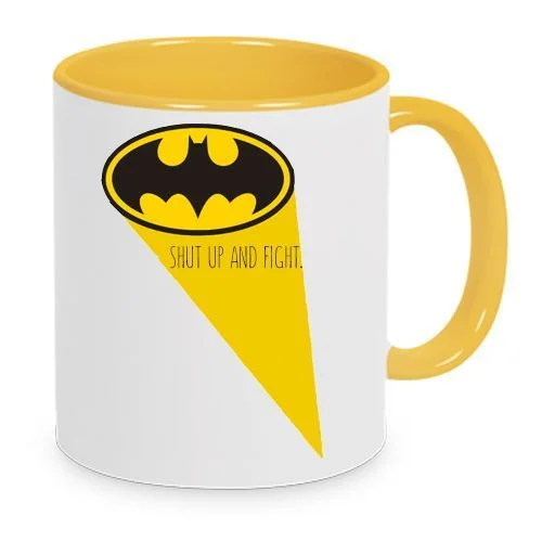 Φωτογραφία προϊόντος: Batman mug Μπάτμαν κούπα no10 κεραμική 330ml λευκή κίτρινη