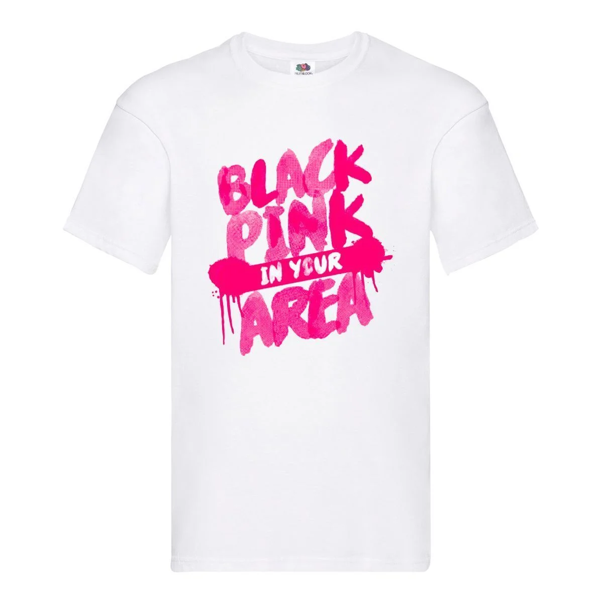 Φωτογραφία προϊόντος: Μπλούζα Tshirt Black pink letters Original Fruit of the loom 100% βαμβάκι no22
