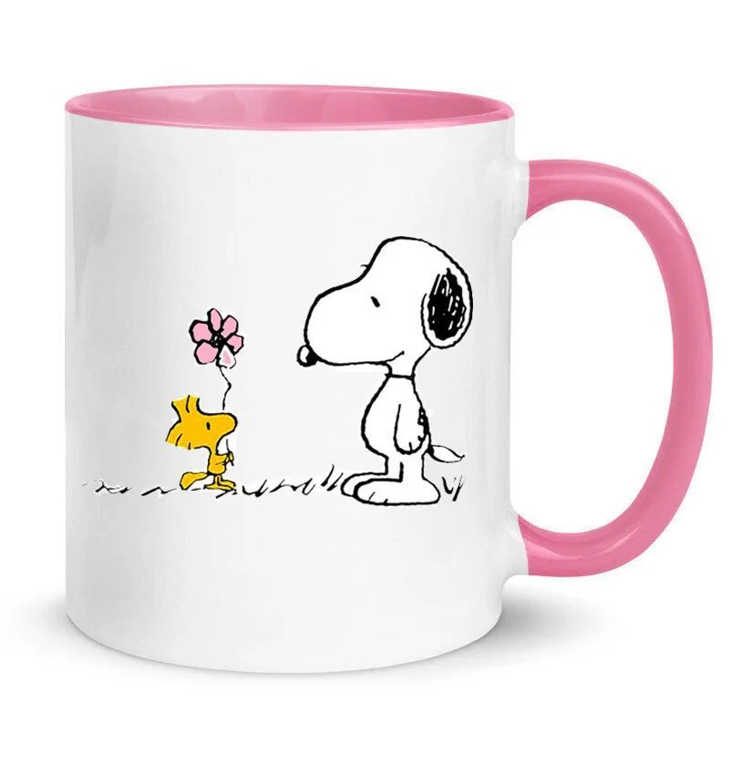 Φωτογραφία προϊόντος: Snoopy mug Σνούπι σκύλος κούπα No11 κεραμική 330ml λευκή ροζ