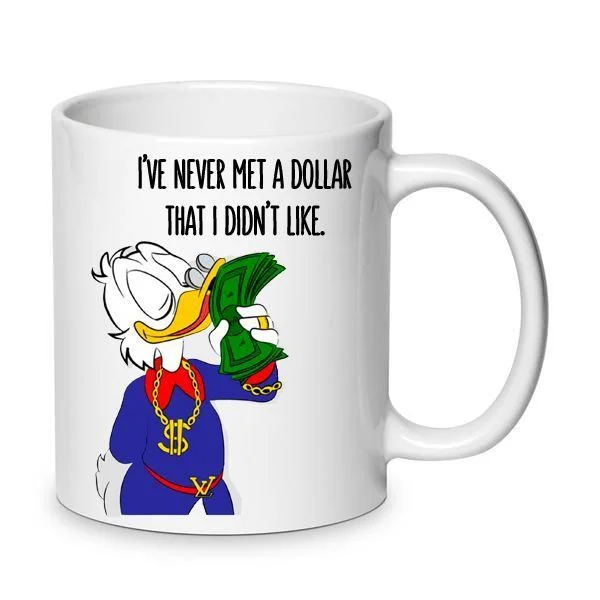 Φωτογραφία προϊόντος: Scrooge Mc duck money mug Skroutz Σκρουτζ Κούπα No5 Κεραμική 330ml αστεία χιουμοριστική