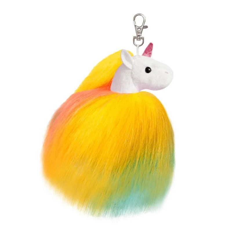 Φωτογραφία προϊόντος: Μπρελόκ Χνουδωτό Fluffy Unicorn Aurora Πορτοκαλί