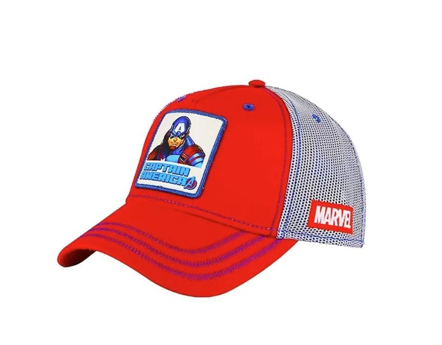Φωτογραφία προϊόντος: Παιδικό Καπέλο Authentic Captain America Hat Red Blue Marvel με ρυθμιζόμενο κούμπωμα