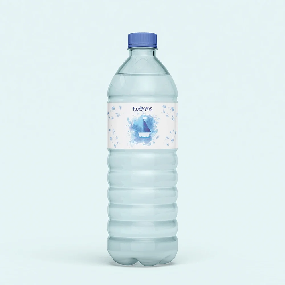 Φωτογραφία προϊόντος: Ecobags Αυτοκόλλητες Ετικέτες Νερού Βάπτισης Θέμα Καραβάκι -2