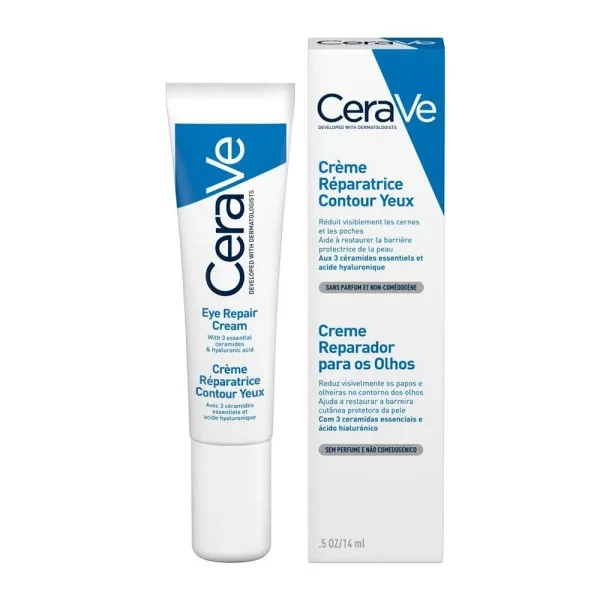 Φωτογραφία προϊόντος: CeraVe Eye Repair Cream, Κρέμα Ματιών για Μαύρους Κύκλους + Σακούλες με Υαλουρονικό Οξύ, Ceramides και Νιασιναμίδη 14ml