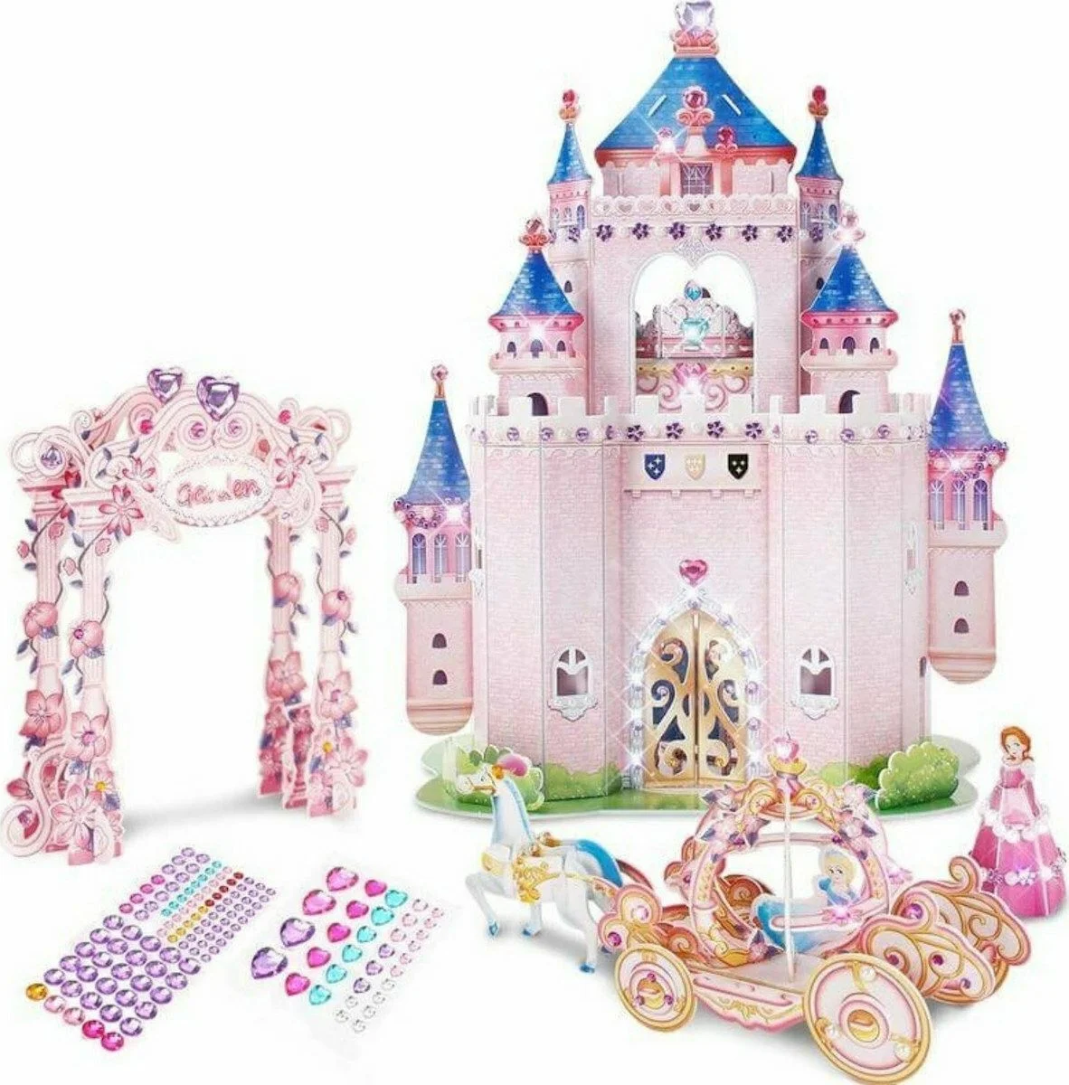 Φωτογραφία προϊόντος: Puzzle Princess Secret Garden 3D 92 Κομμάτια σούπερ ροζ κάστρο πριγκίπισσες μυστικός κήπος