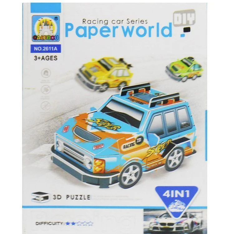 Φωτογραφία προϊόντος: 3D Puzzle Τρισδιάστατο Αγωνιστικά Αυτοκίνητα Paperworld Racing Cars 4 in 1