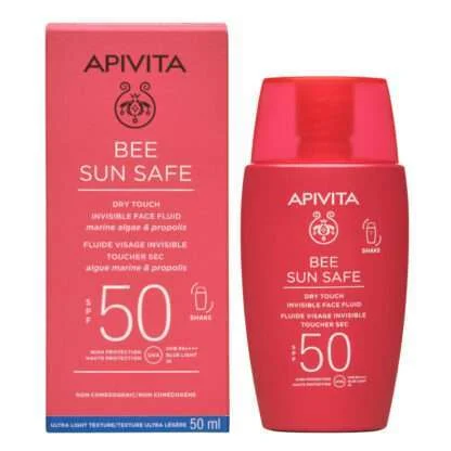 Φωτογραφία προϊόντος: Apivita Bee Sun Safe Dry Touch Face Fluid SPF50+ Αντηλιακό Προσώπου Με Λεπτόρευστη Υφή 50ml.