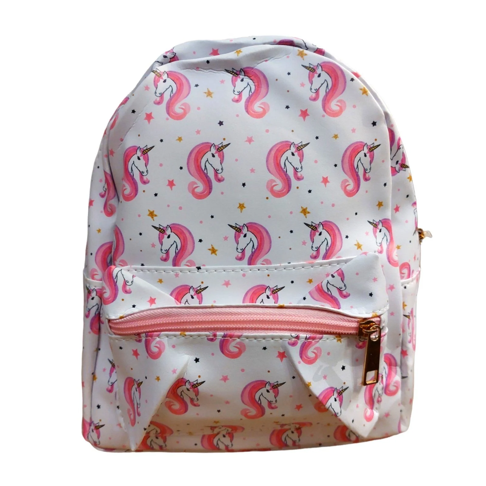 Φωτογραφία προϊόντος: Backpack σακίδιο βόλτας White unicorn με ρυθμιζόμενο κούμπωμα αδιάβροχο PVC 25x27cm
