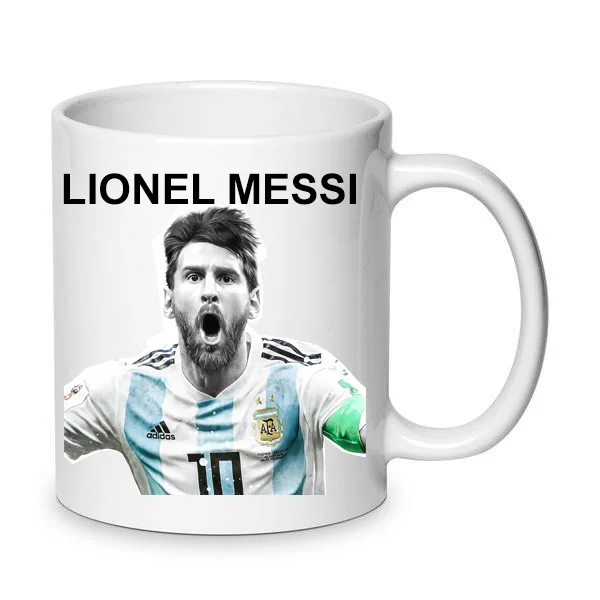 Φωτογραφία προϊόντος: Κούπα Lionel Messi κεραμική 330ml λευκή no5 Παγκόσμιος πρωταθλητής Μέσι