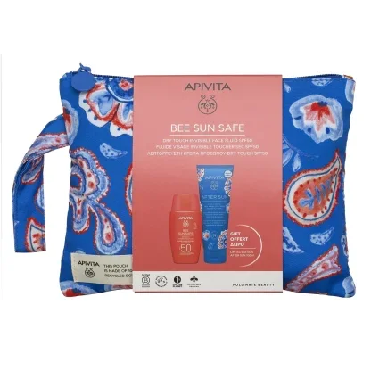 Φωτογραφία προϊόντος: Apivita Promo Με Bee Sun Safe Λεπτόρρευστη Κρέμα Προσώπου SPF50 50ml +amp; Δώρο After Sun Δροσιστική + Καταπραϋντική Κρεμα Gel Για Πρόσωπο +Σώμα 100ml