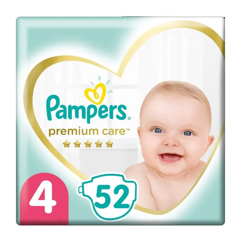 Φωτογραφία προϊόντος: Pampers Premium Care No 4 (9-14Kg) Πάνες 52Τμχ.