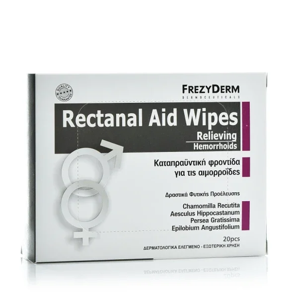 Φωτογραφία προϊόντος: Frezyderm Rectanal Aid Wipes - Καταπραϋντική Φροντίδα για τις Αιμορροϊδες 20 τμχ.