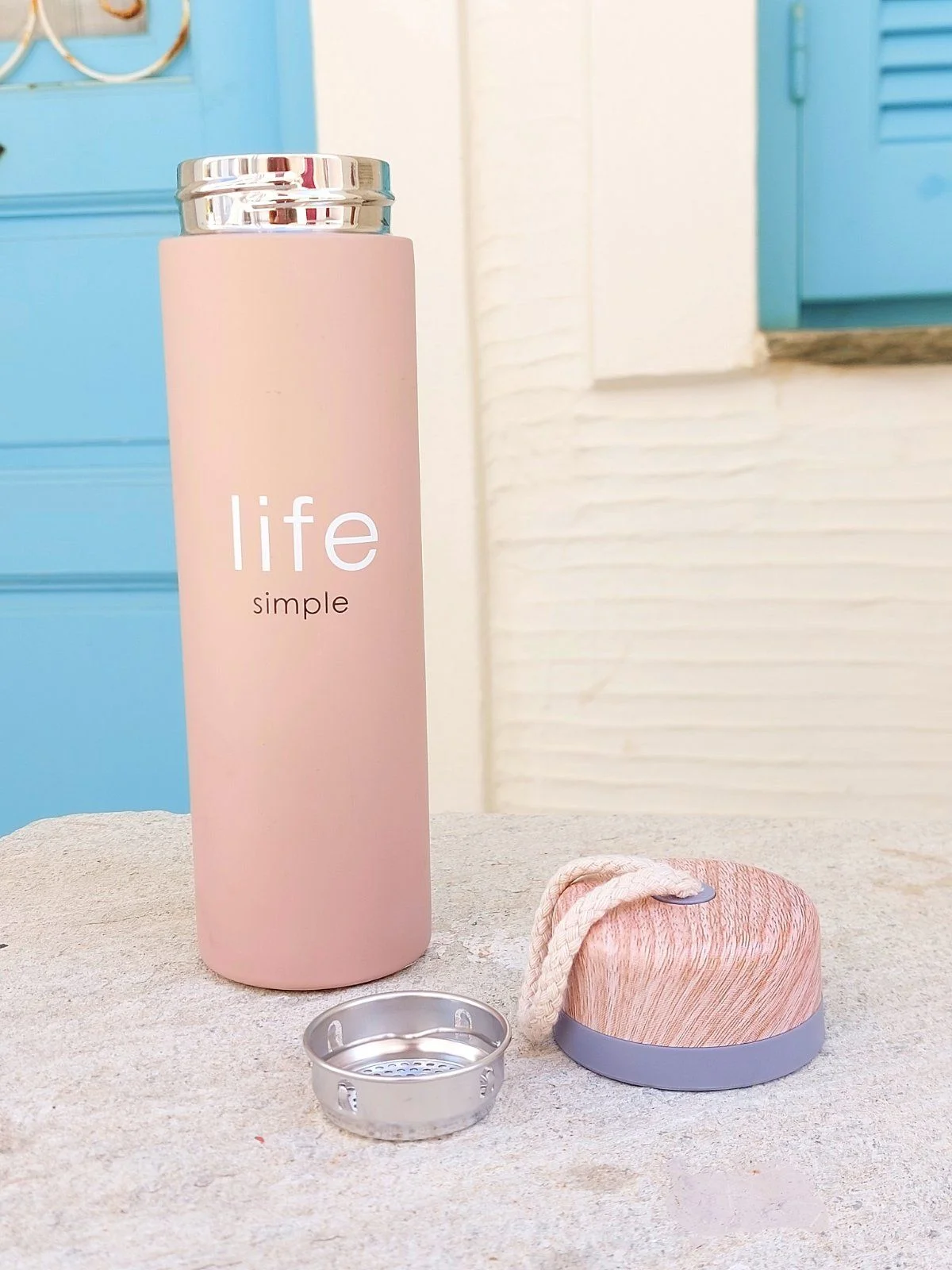 Φωτογραφία προϊόντος: Θερμός Life Simple 380ml από οικολογικά υλικά σε σχήμα ομπρέλας με φίλτρο εσωτερικά