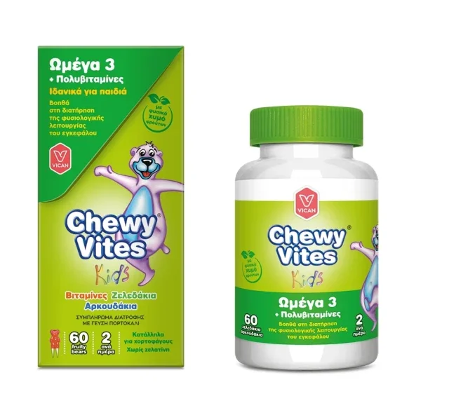 Φωτογραφία προϊόντος: Vican Chewy Vites Jelly Bears-Omega 3 + Multivitamin, 60 Μασώμενα Ζελεδάκια