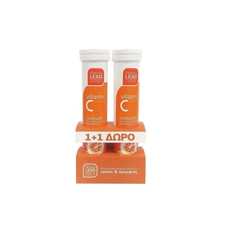 Φωτογραφία προϊόντος: Pharmalead Vitamin C 1000mg 20 Αναβράζοντα Δισκία 1+1 Δώρο