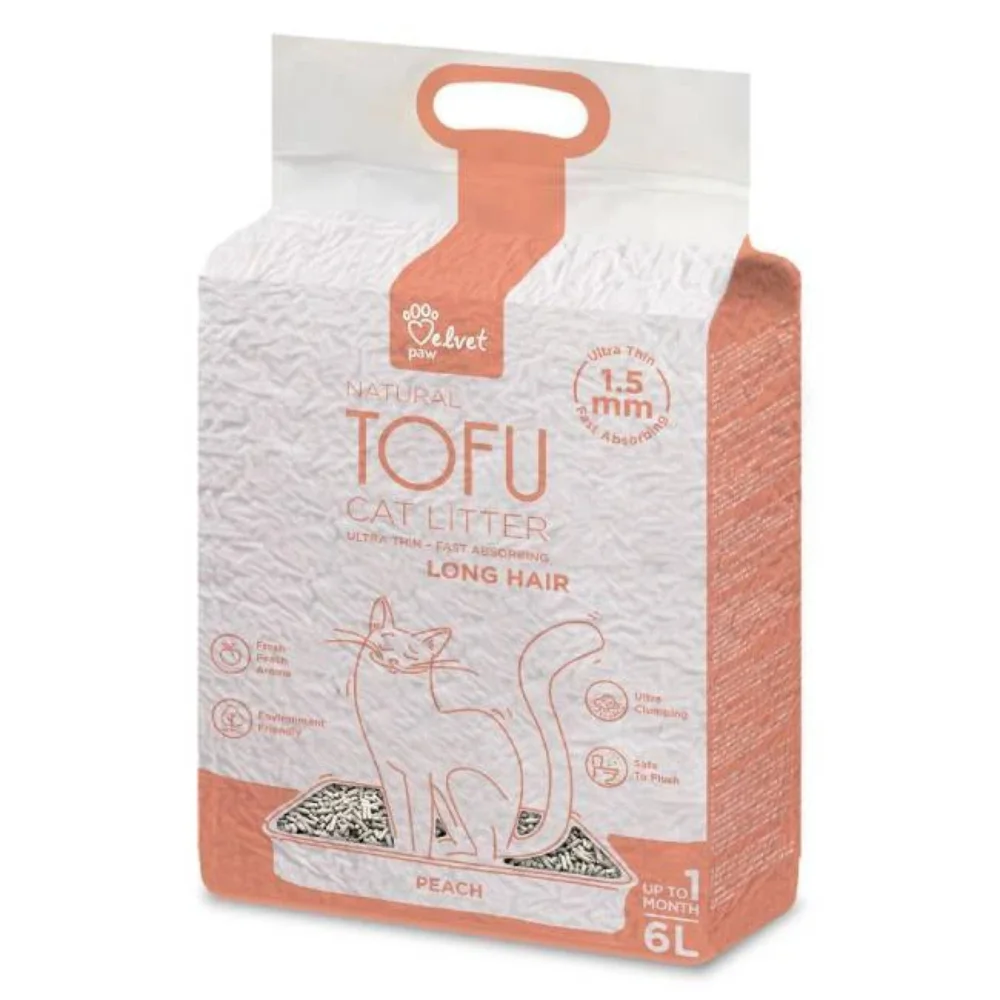 Φωτογραφία προϊόντος: Velvet Paw Tofu Long Haired Peach Άμμος Γάτας 6L