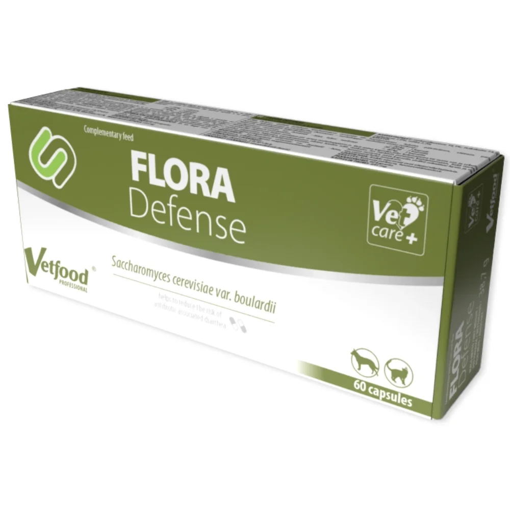 Φωτογραφία προϊόντος: Vetfood Flora Defence 60 κάψουλες – Συμπλήρωμα για Υγεία Πεπτικού σε Σκύλους, Γάτες + Μικρά Ζώα